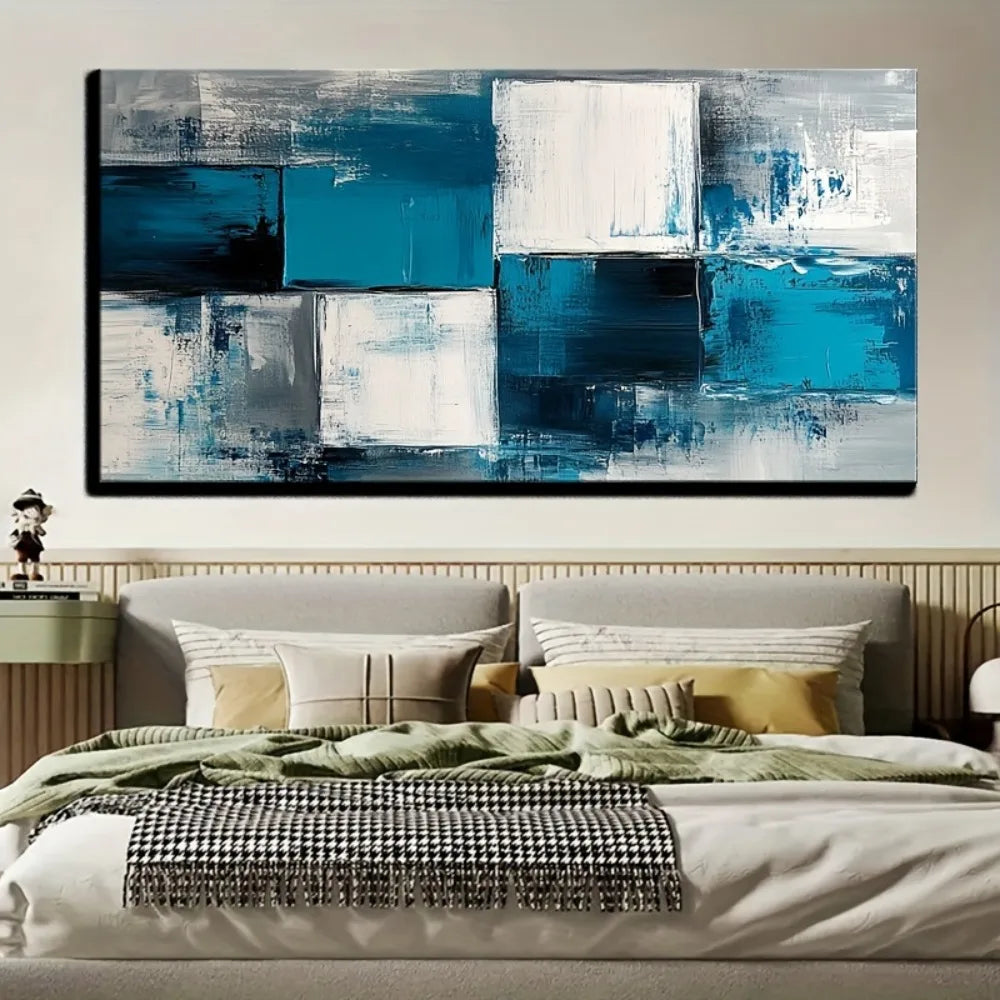 Large Blue Abstract Canvas Art