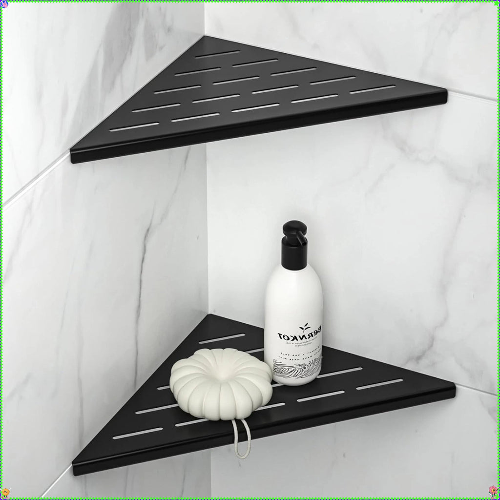 10 Inch Black 304 Stainless Steel Corner Shower Shelf 2 Pack