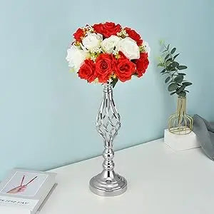 Silver Metal Flower Vases18.7Inches 6pcs