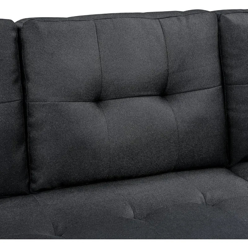 Modern L-Shaped Sectional Sofa with Reversible Chaise, Storage, and Pull-Out Sleeper