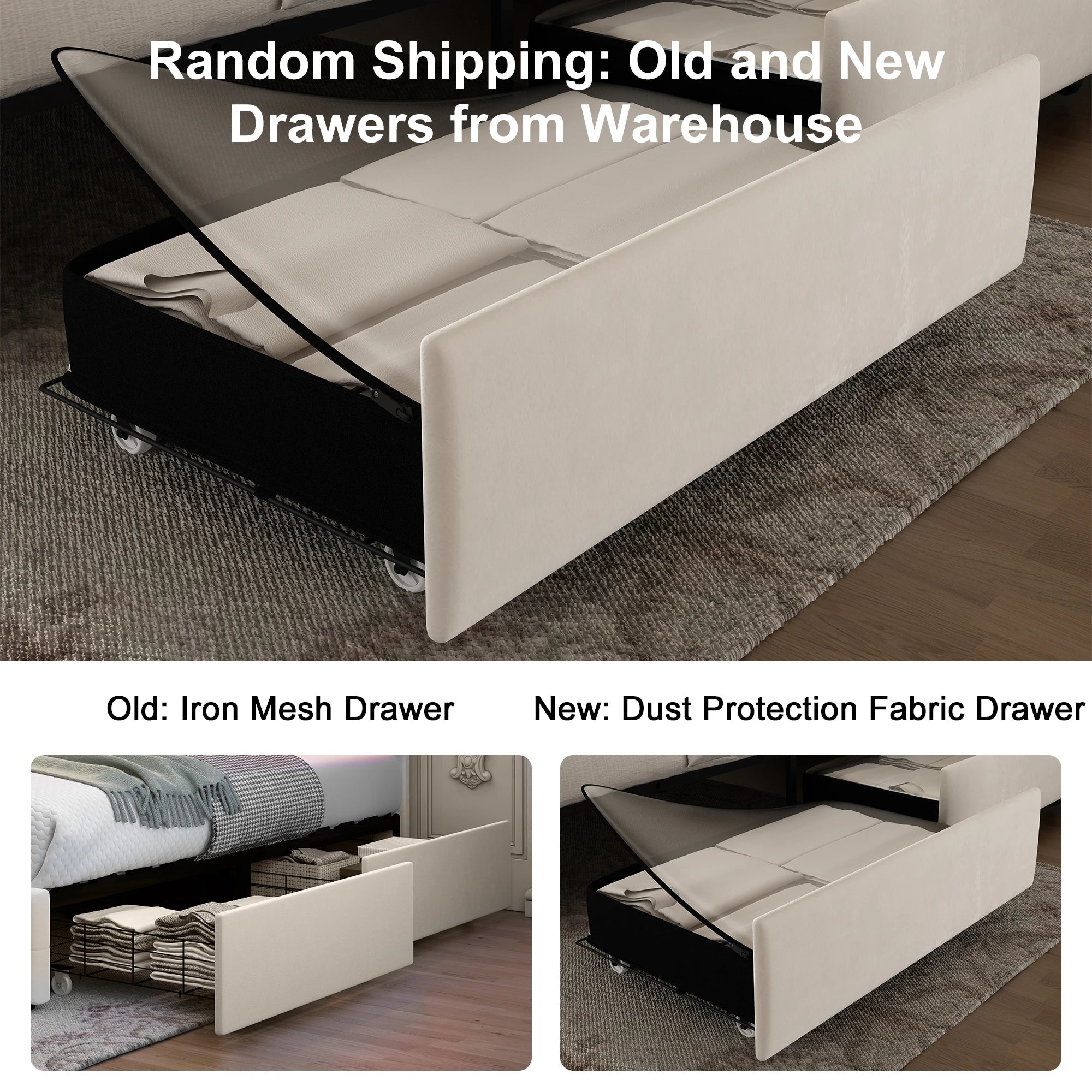 Queen LED Bed Frame with Galaxy Projector, Bluetooth Speaker, USB Ports, 4 Drawers