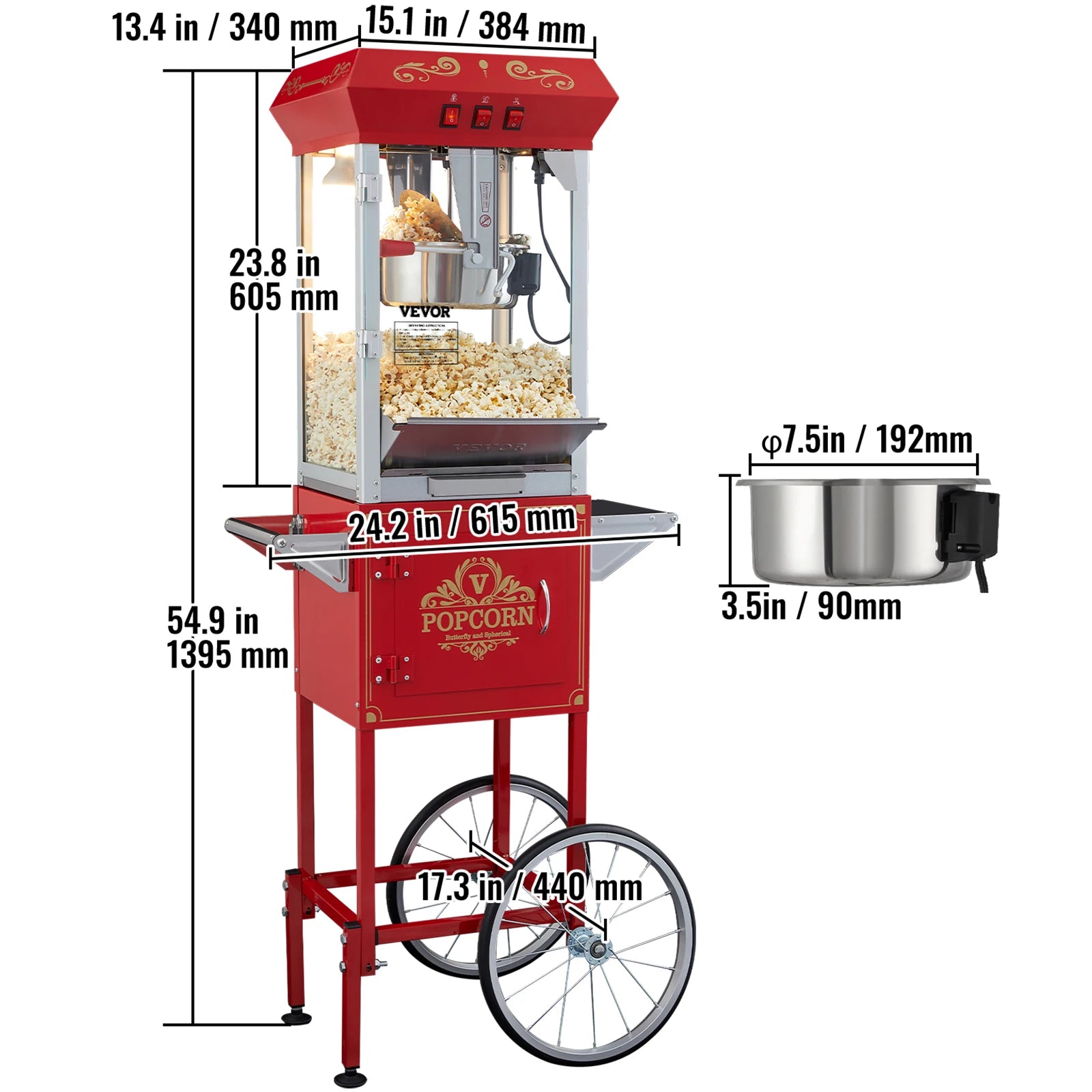 8/12Oz Commercial  Electric Popcorn Maker