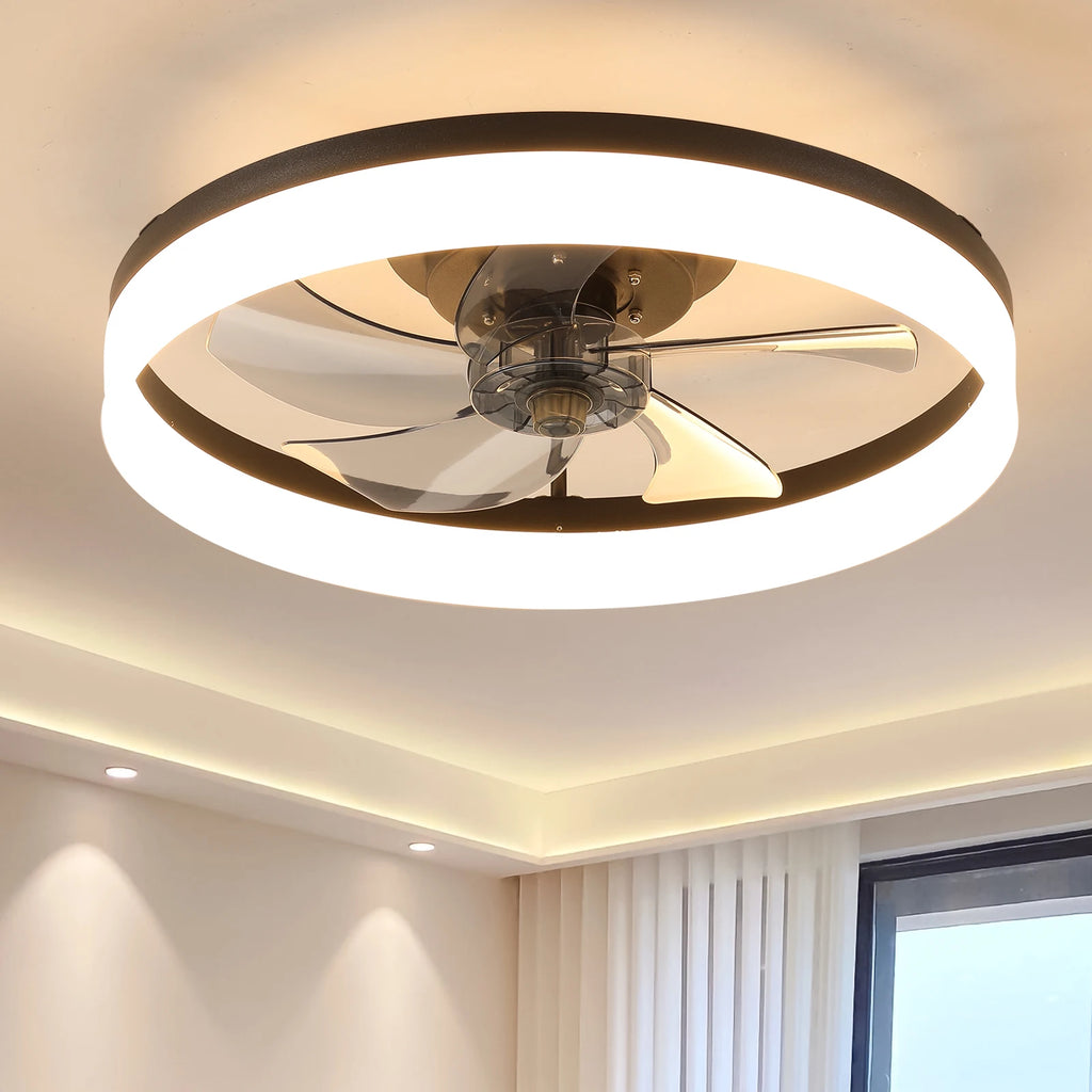 Modern acrylic black ceiling fan LED fan light