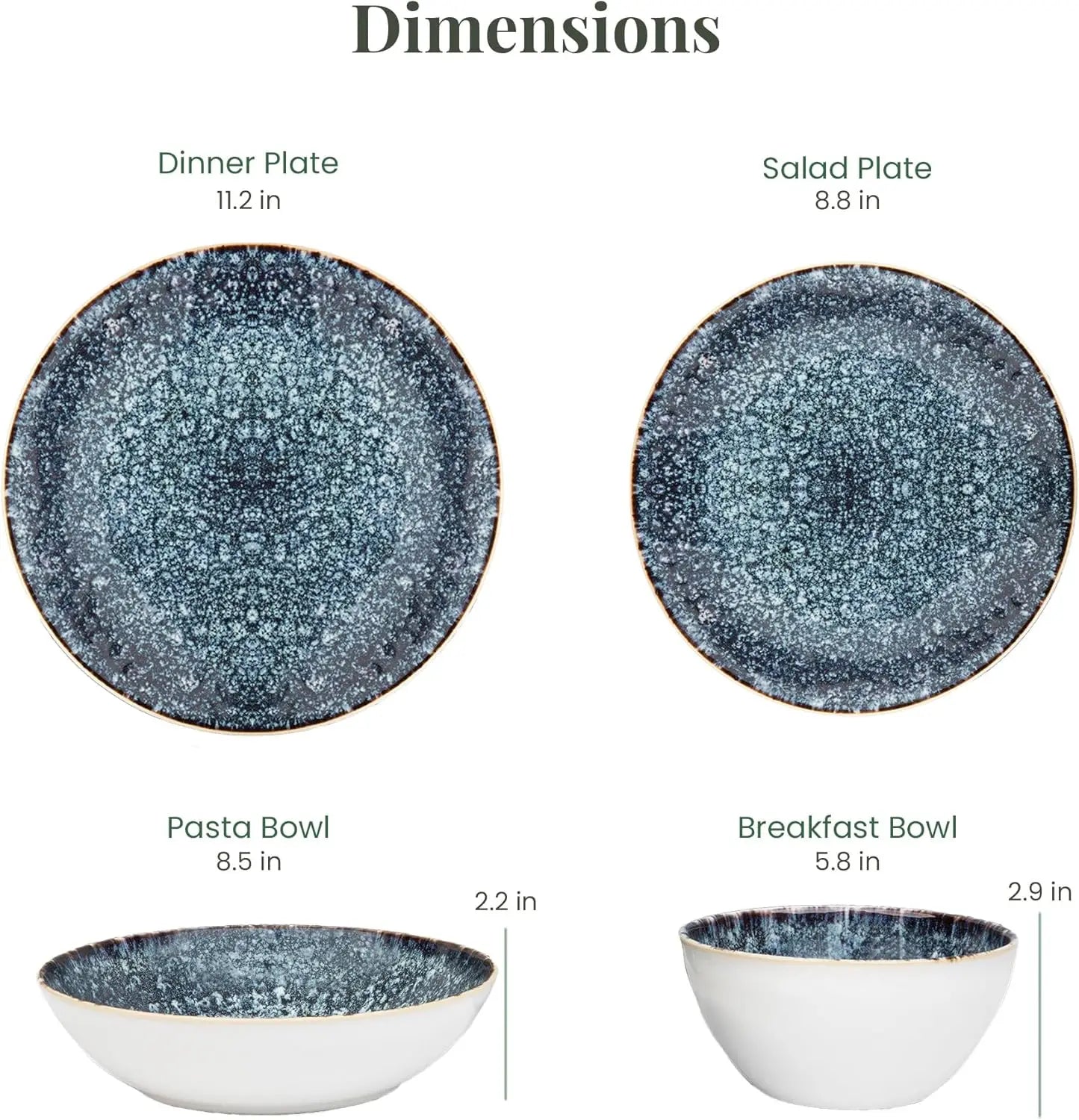 Ceramic Stoneware Dinnerware 16-Piece Set