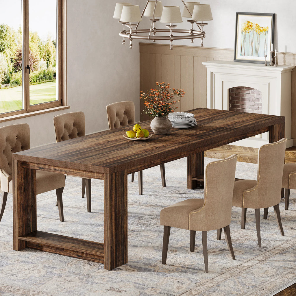 Narrow Long Dining Table for 6-8 People