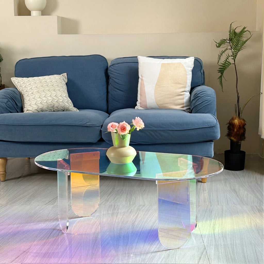 Acrylic Coffee Table, Iridescent Acrylic