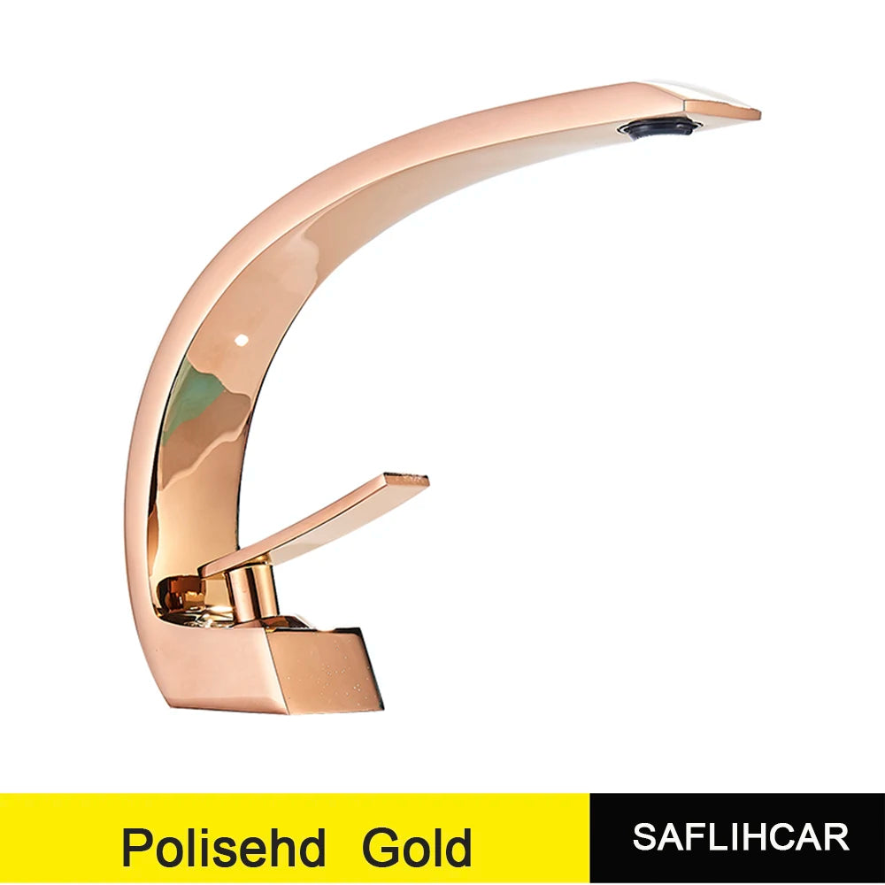 Polished Golden Bathroom Faucet