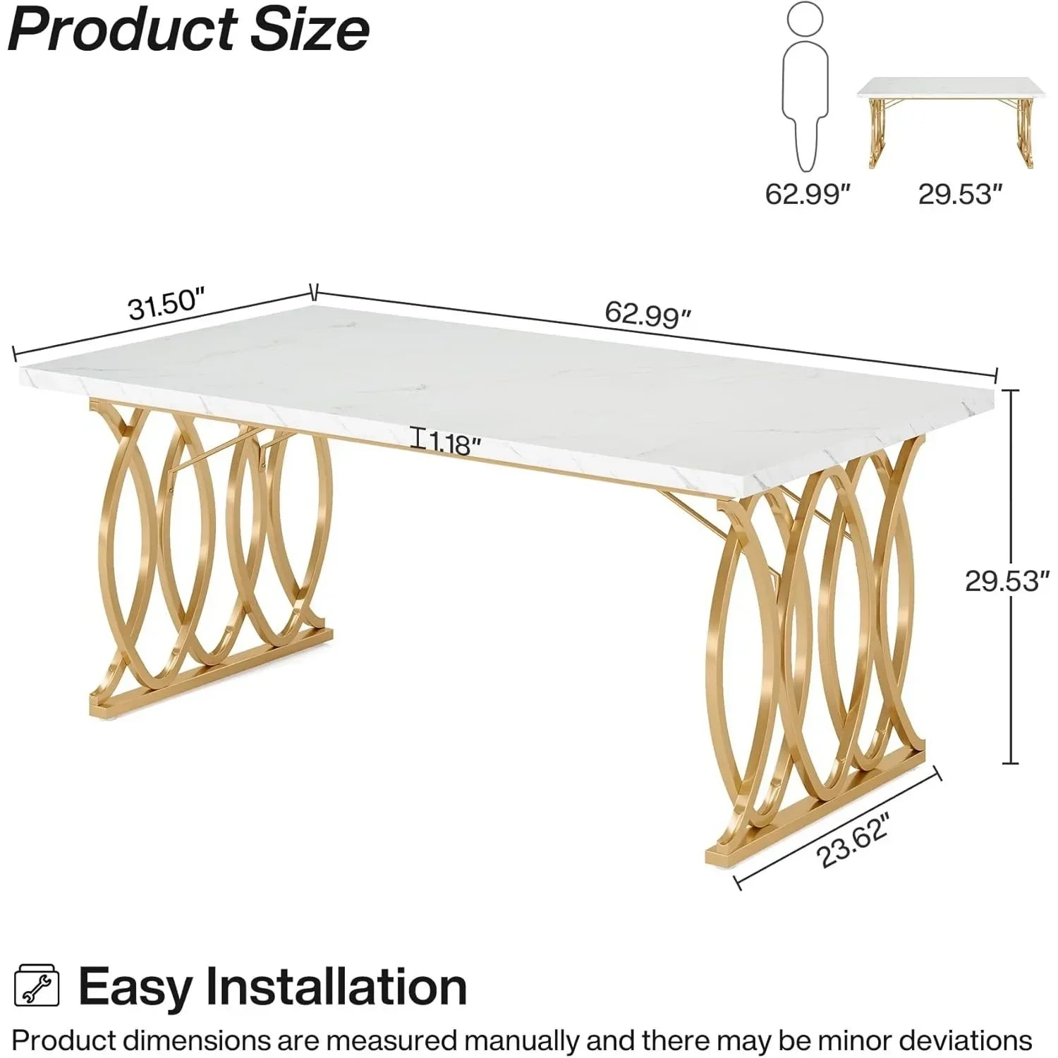 Unique Rectangular Dinner Table Kitchen & Dining Room Furniture for 4-6 People