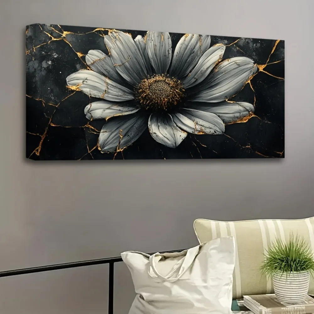 Gold abstract plant wall art