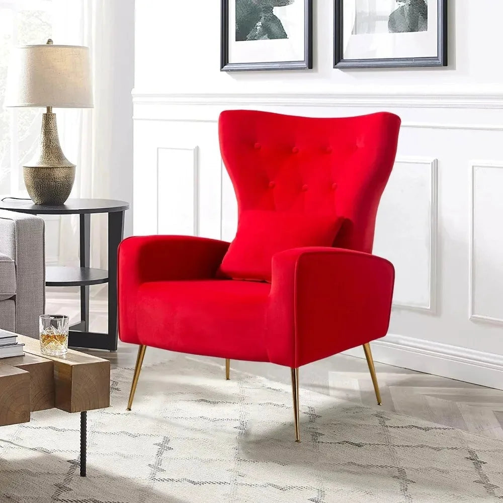 Velvet Accent Mid-Century Arm Chair