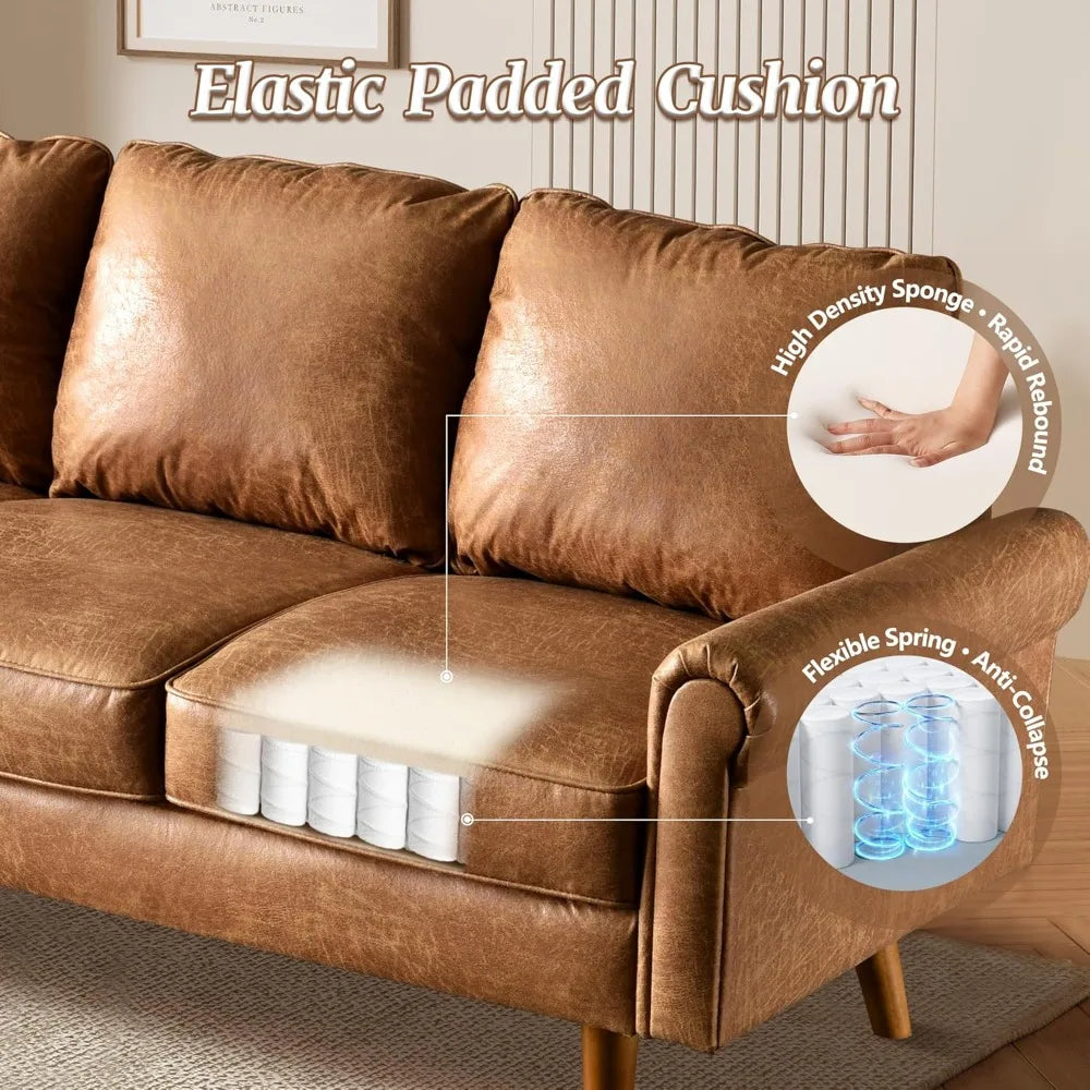 3-Seater with Deep Seat & Suede Leather