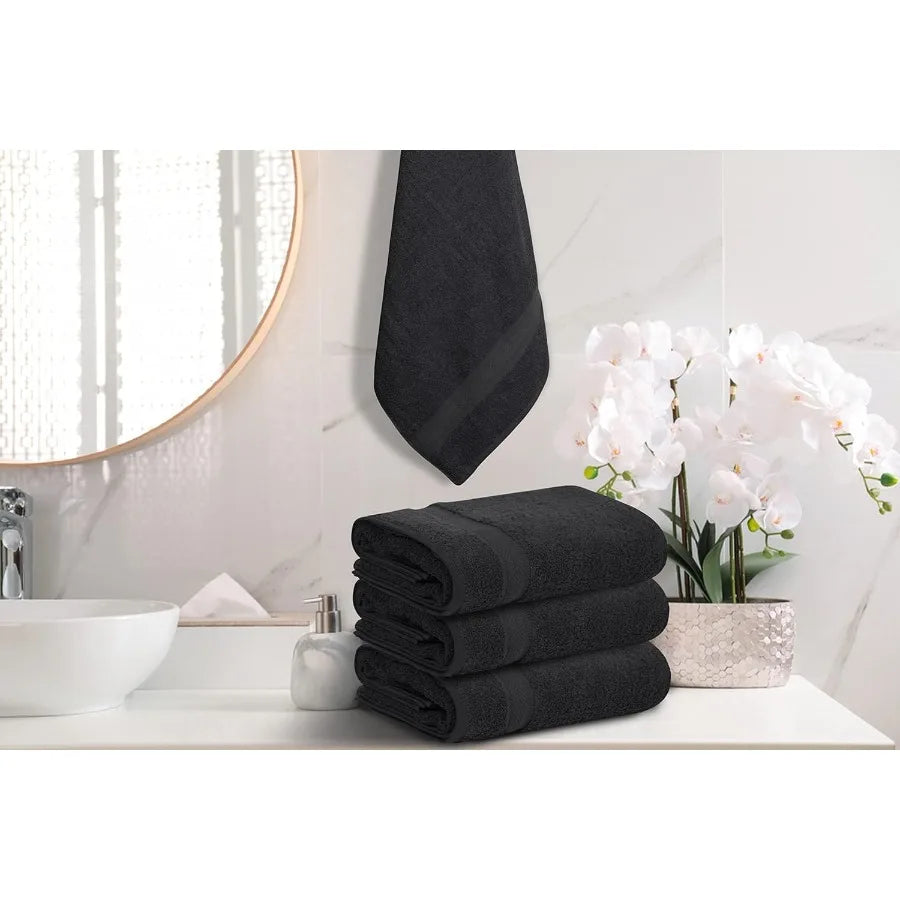 100 Cotton Bath Towels 24x48 Inches Pack of 6