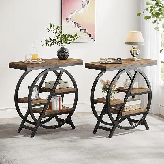 Faux Marble Side Table Set