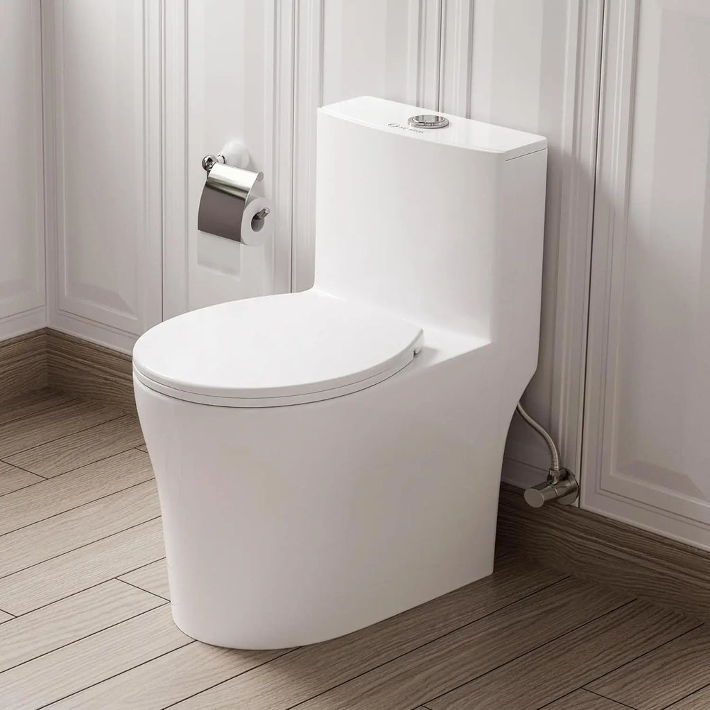 Compact One Piece Toilet w/Quiet Dual & Powerful Flush
