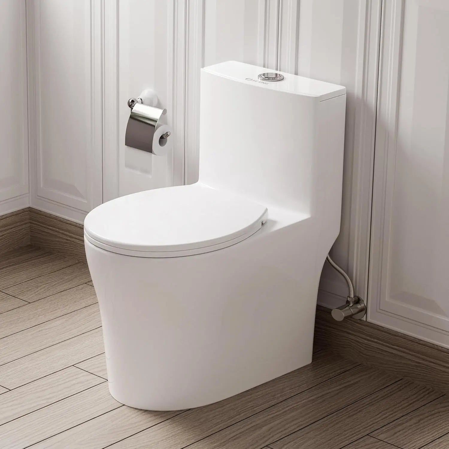 Compact One Piece Toilet w/Quiet Dual & Powerful Flush