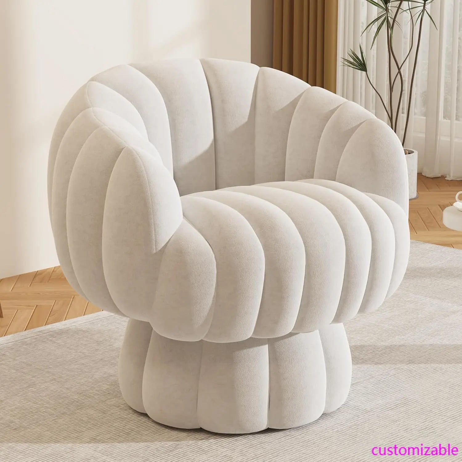 360 Degree Barrel Swivel Accent Sofa Chair