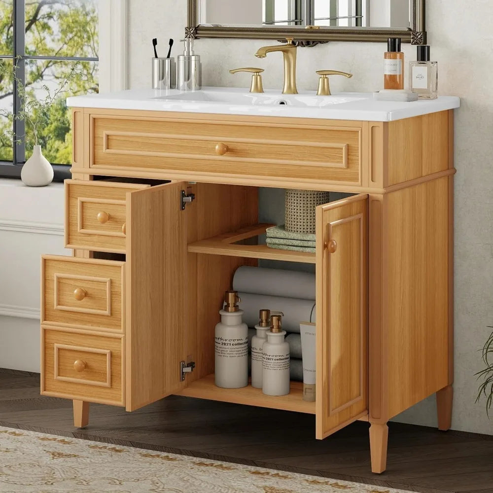Bathroom Vanity with Sink 36" w/Soft-Close Door