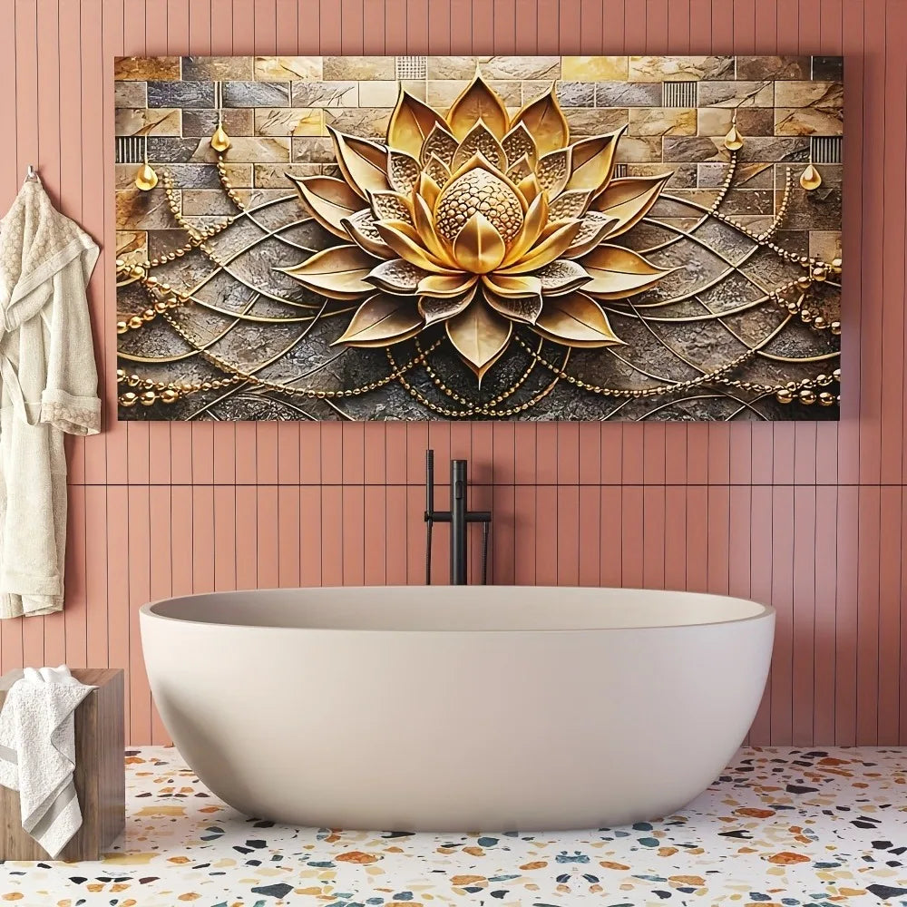 Abstract Black Gold Floral Canvas Art