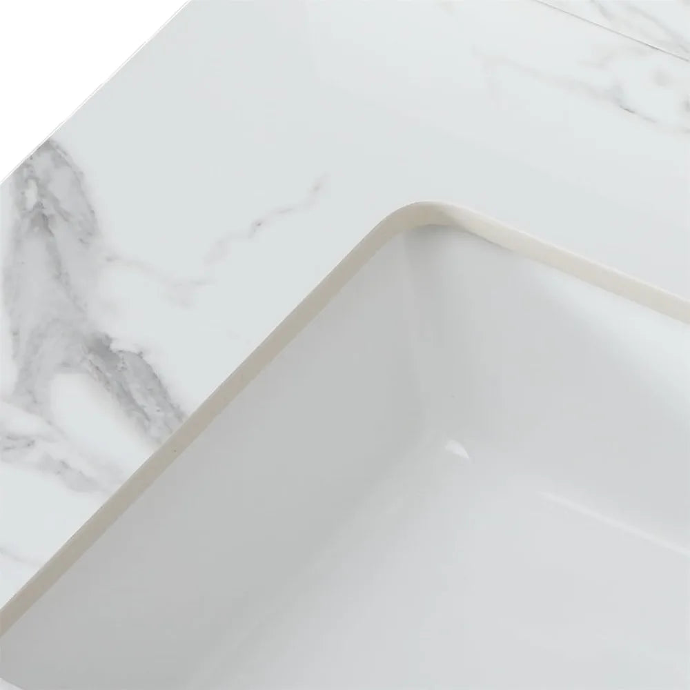 Sintered Stone Vanity Top with Undermount Rectangular Sink